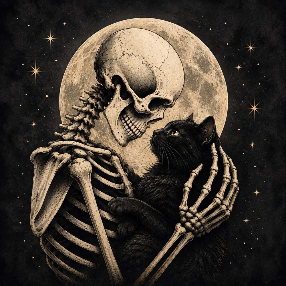 8 X 8 Framed Skeleton And Black 9836